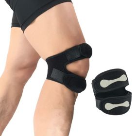 Sports Knee Support Patella Belt Elastic Bandage Tape Sport Strap Knee Pads Protector Band soccer basketball Sports Knee Brace (Color: Black)