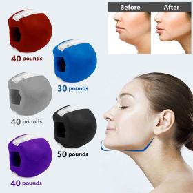 Food-grade Silica Gel Jaw Exercise Line Ball Muscle Trainin Fitness Ball Neck Face Toning Jaw Muscle Training Face lift (Color: Blue)
